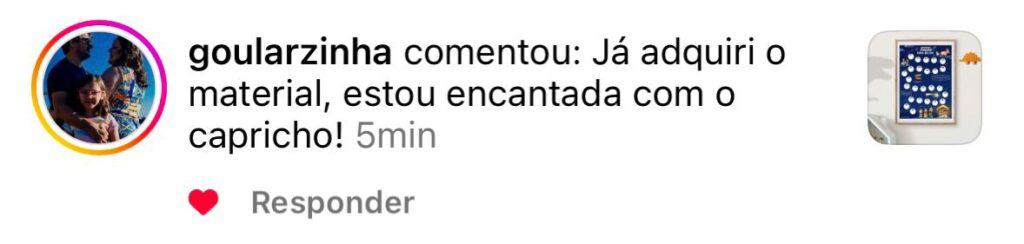 Comentário de cliente encantada com o capricho do material